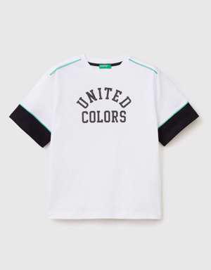 Erkek Çocuk Beyaz United Colors Aplikeli T Shirt