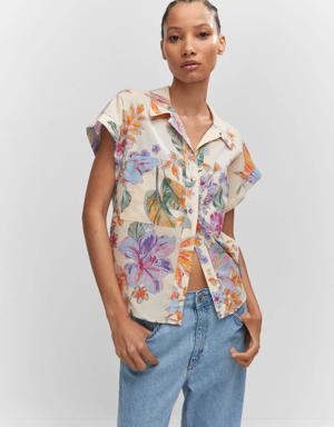 Floral shirt with pockets