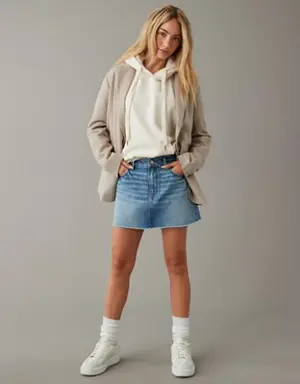 '90s High-Waisted Embellished Denim Mini Skirt