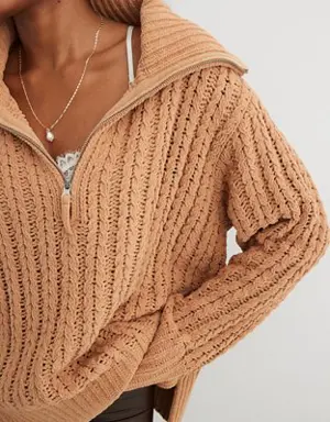 Cable Car Quarter Zip Sweater