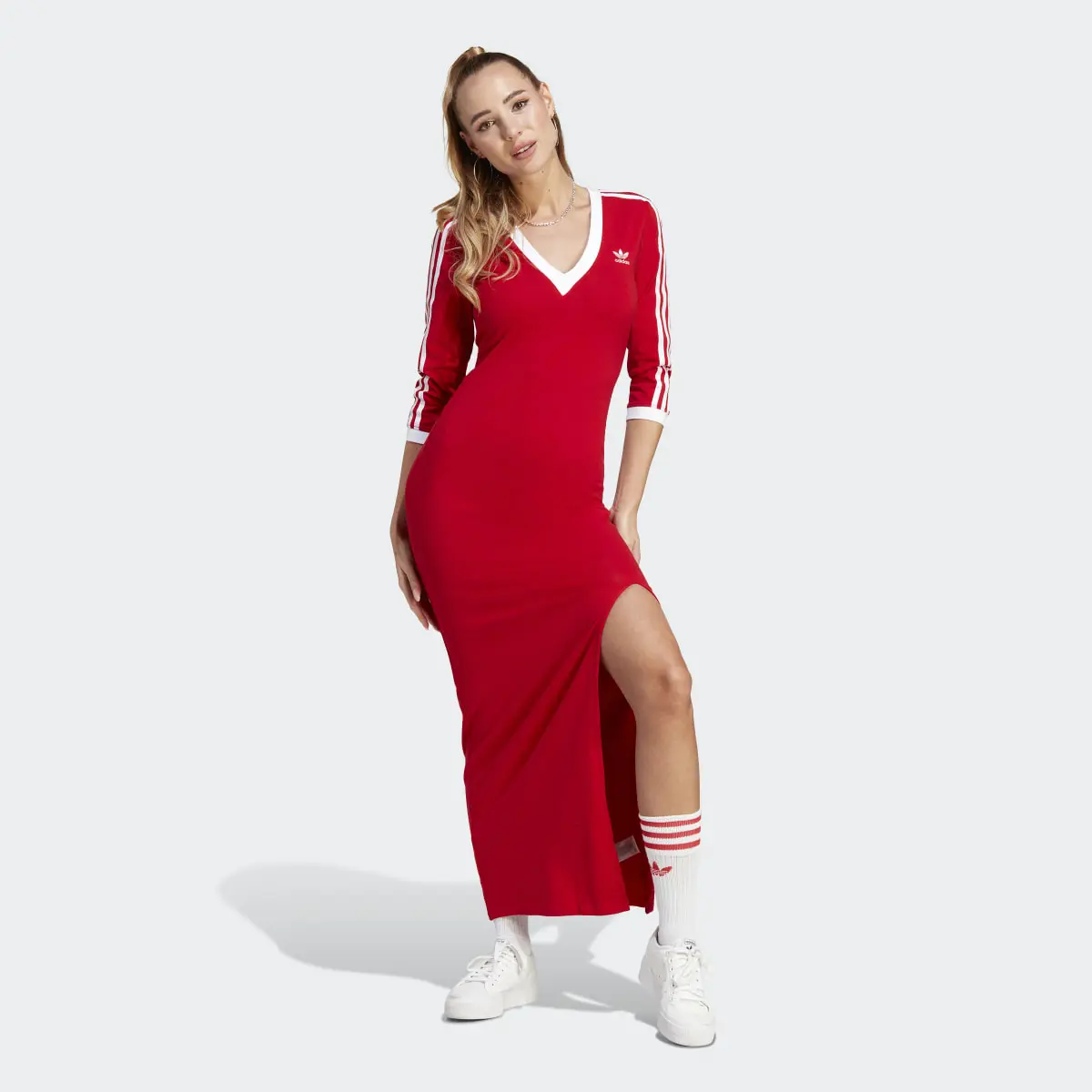 Adidas Adicolor Classics 3-Stripes Maxi Dress. 2