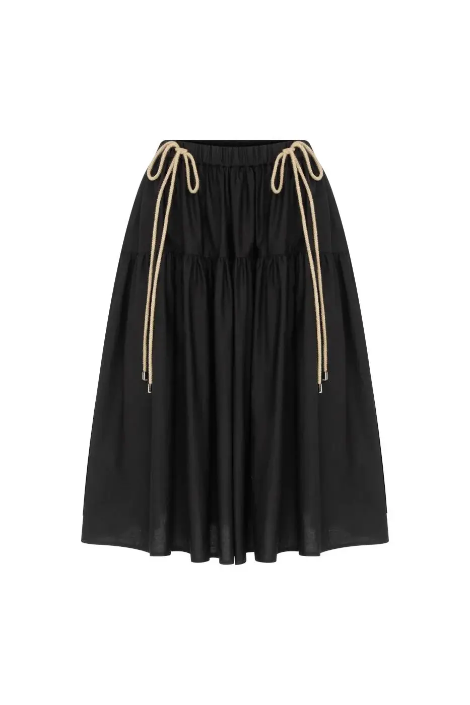 Roman Pocket Midi Length Skirt Black - 2 / Black. 1