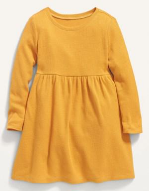 Old Navy Fit & Flare Long-Sleeve Thermal Dress for Toddler Girls yellow