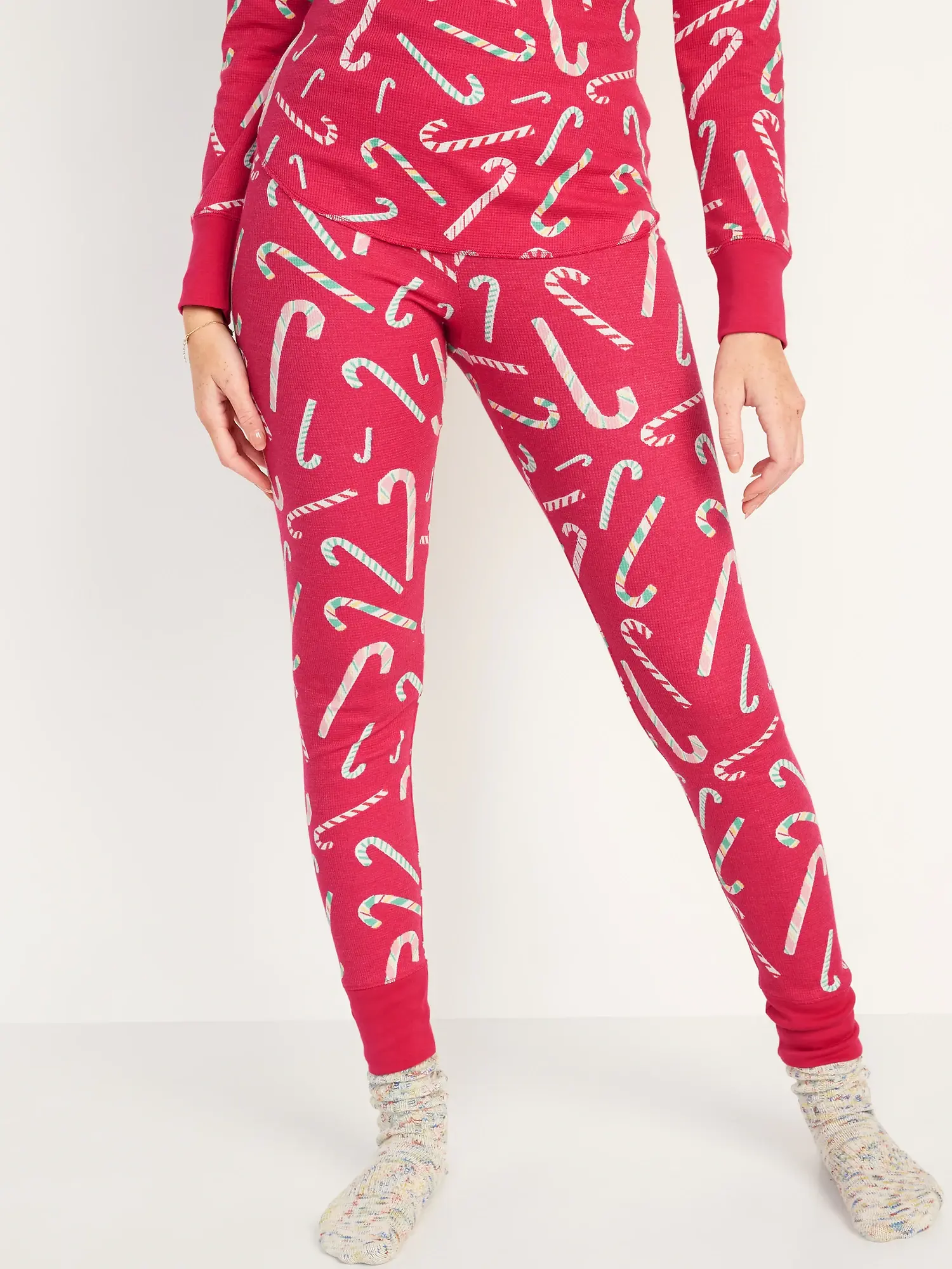 Old Navy Matching Printed Thermal-Knit Pajama Leggings for Women multi. 1