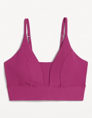 Light Support PowerSoft Textured-Rib Sports Bra for Women pink