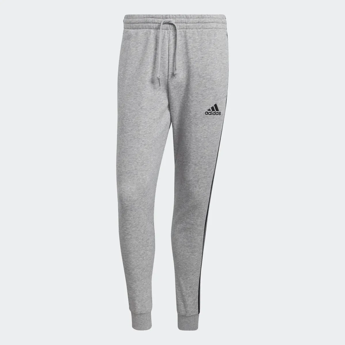 Adidas Essentials Fleece Fitted 3-Stripes Pants. 1