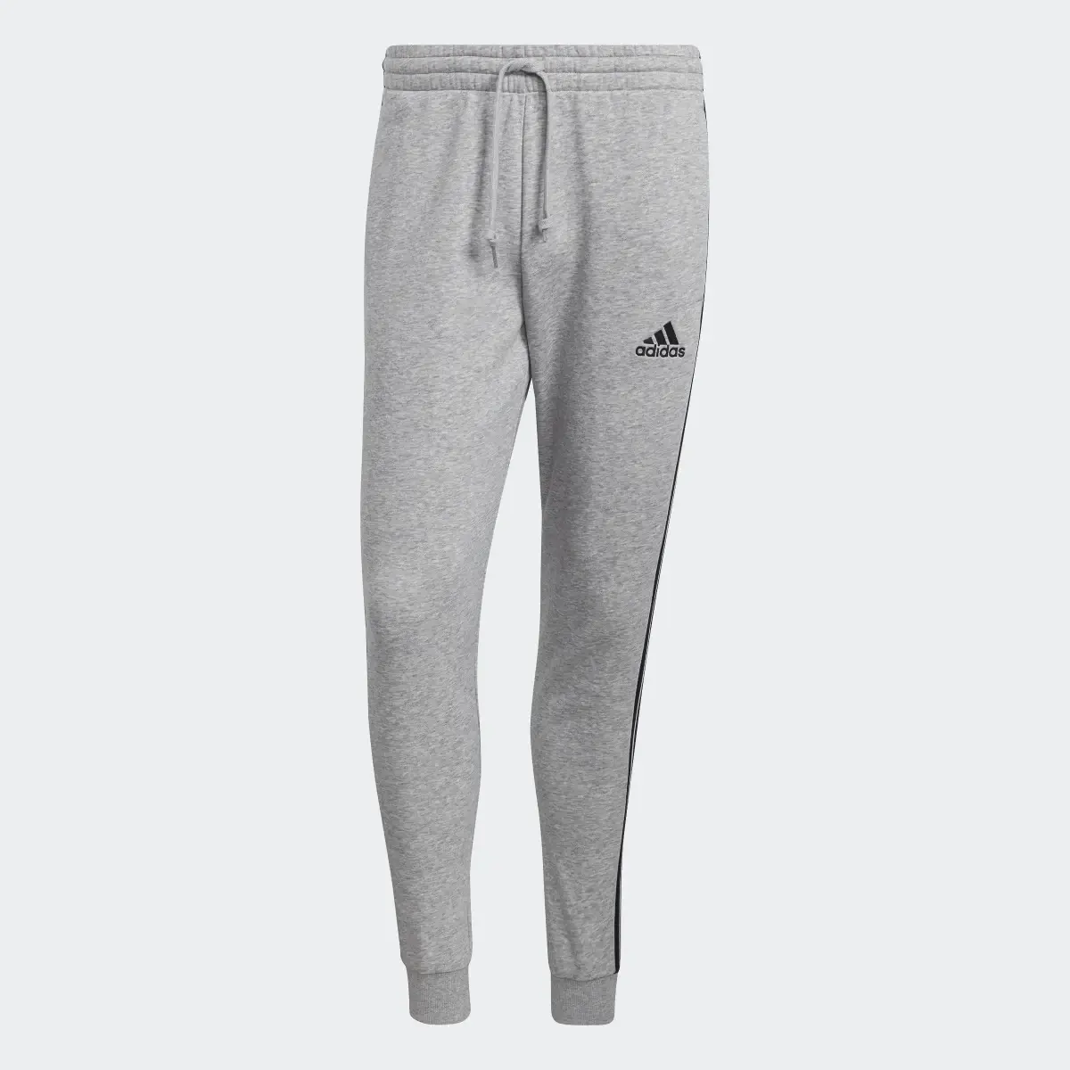 Adidas Essentials Fleece Fitted 3-Stripes Joggers. 1