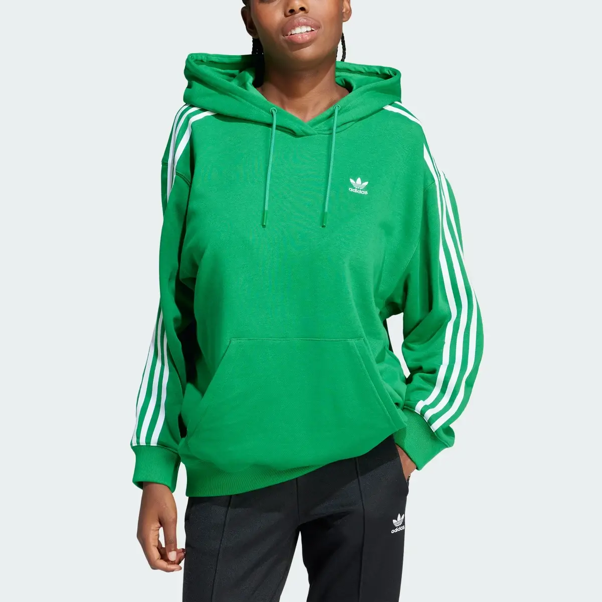Adidas Sweat-shirt à capuche oversize Adicolor 3 bandes. 1