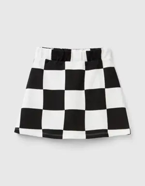 checkered mini skirt