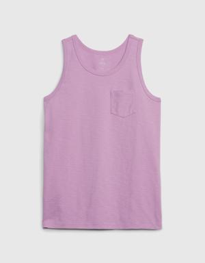 Gap Kids 100% Organic Cotton Graphic Tank Top purple