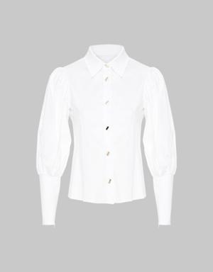 Button Detailed White Shirt