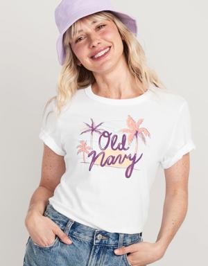 Old Navy EveryWear Logo Graphic T-Shirt for Women white