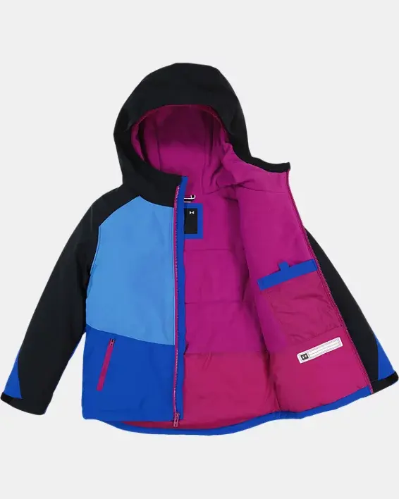 Under Armour Girls' UA Treetop Colorblock Jacket. 2