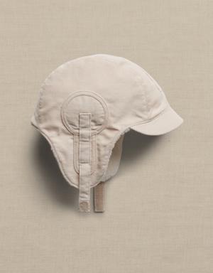 Corduroy Aviator Hat for Baby beige