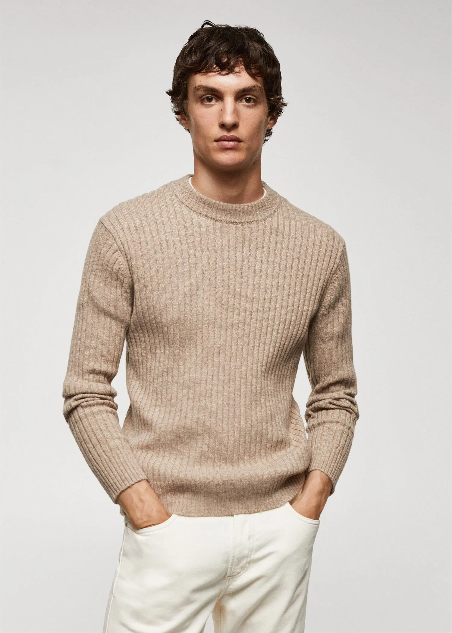 Mango Ribbed wool-blend sweater. 1