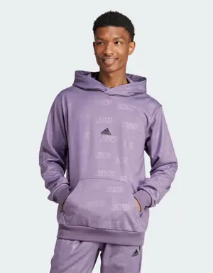 Embossed Polar Fleece Hoodie