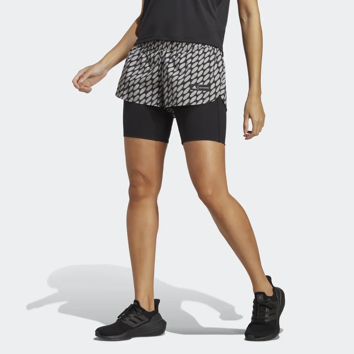 Adidas x Marimekko Run Icons 3 Bar Logo 2-in-1 Running Shorts. 1