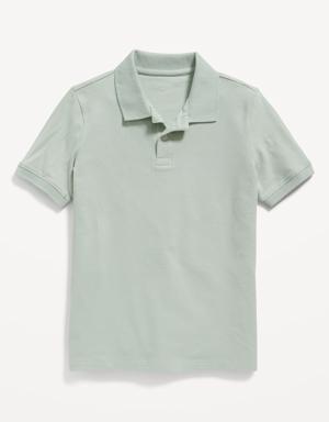 School Uniform Built-In Flex Polo Shirt for Boys green