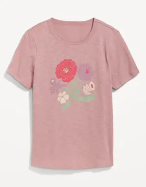 EveryWear Slub-Knit Graphic T-Shirt for Women pink