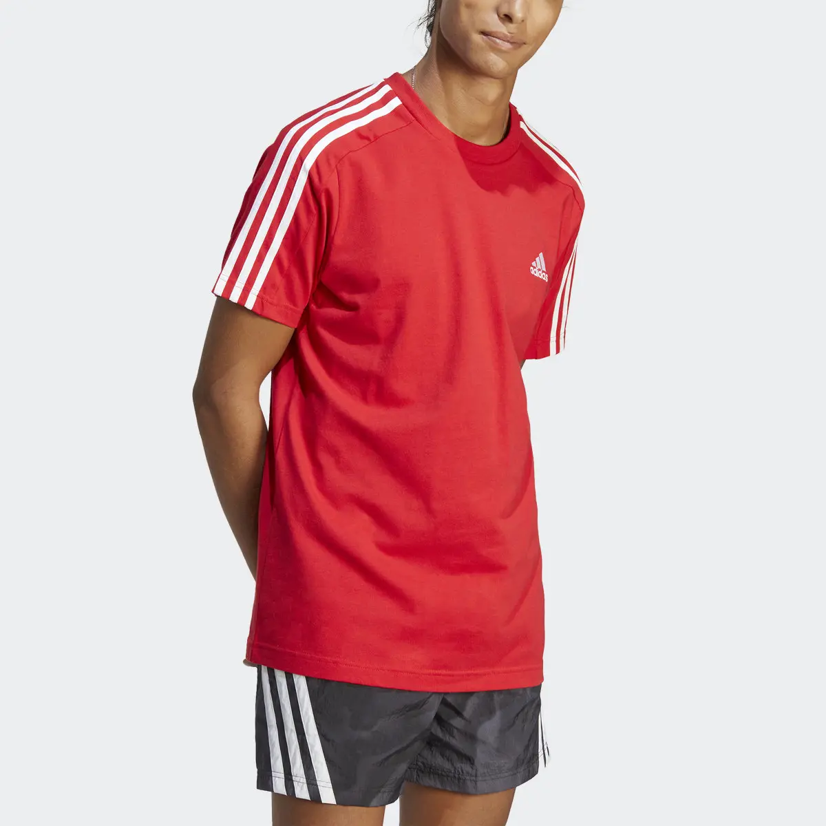 Adidas Playera Essentials 3 Franjas Tejido Jersey. 1