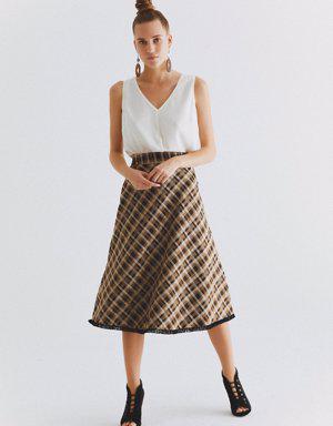 Greyscale Tartan Plaid Skirt