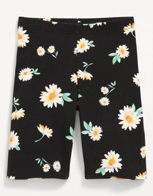 Old Navy Printed Long Biker Shorts for Girls yellow