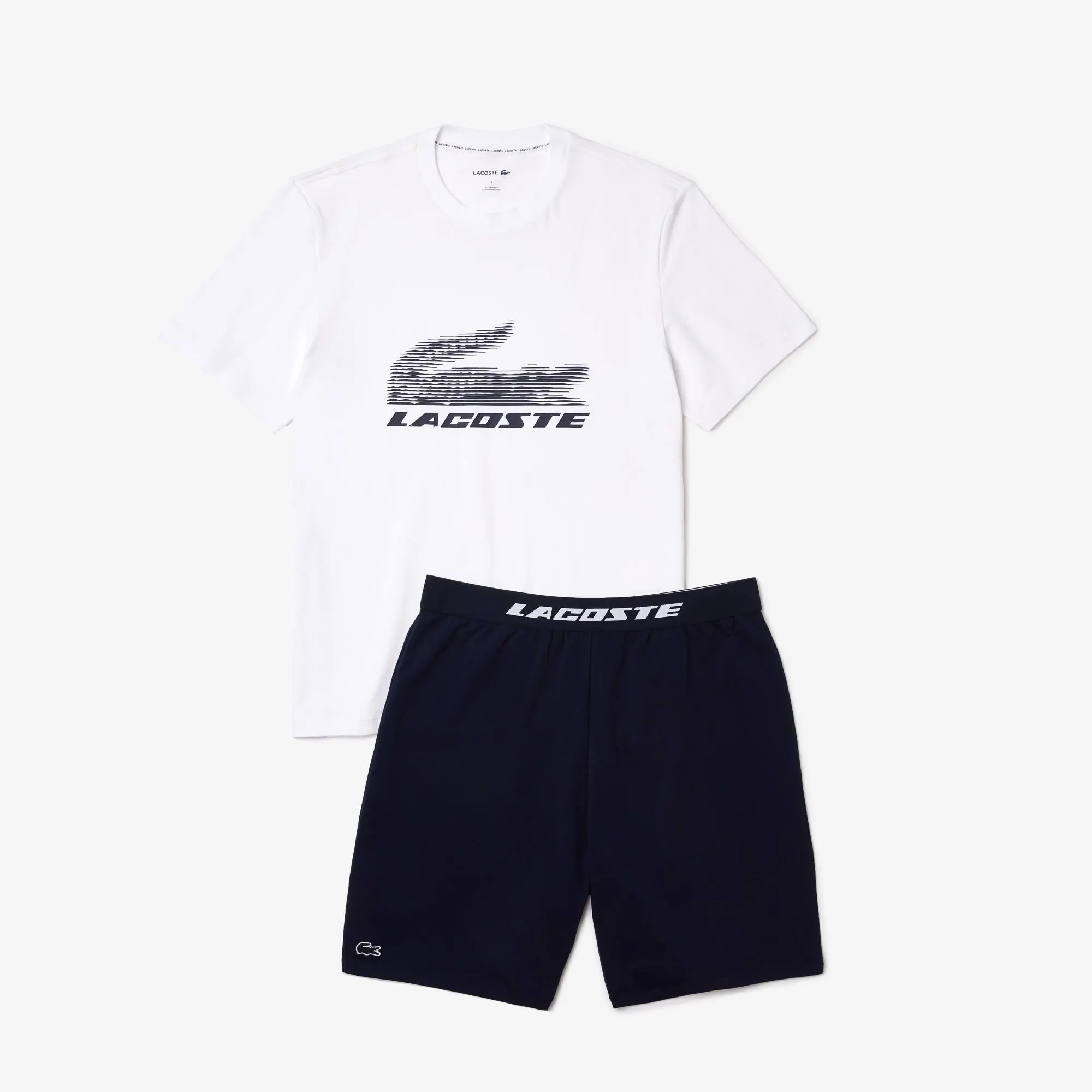 Lacoste Men’s Lacoste Stretch Cotton Short Pyjamas Set. 2