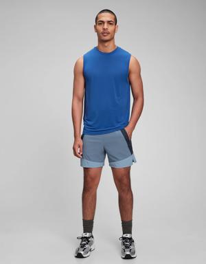 6" GapFit Colorblock Running Shorts blue