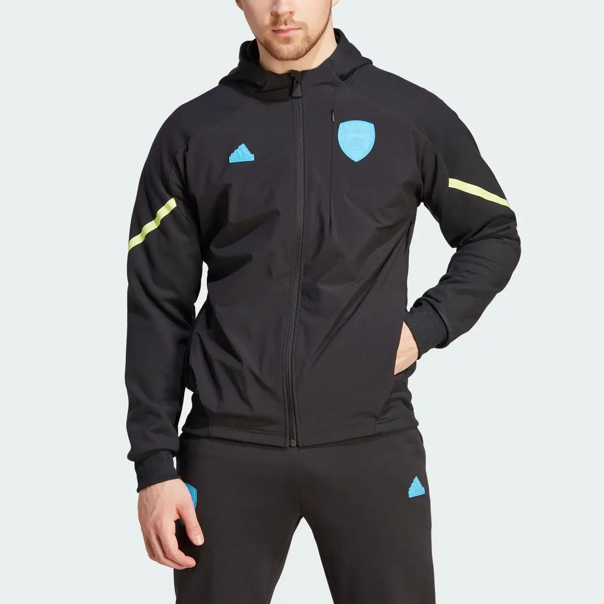 Adidas Arsenal Designed for Gameday Full-Zip Hoodie. 1