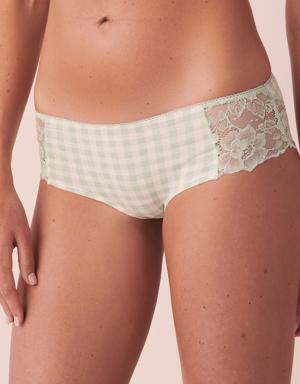 Cotton and Scalloped Lace Detail Hiphugger Panty