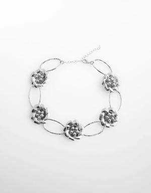 Halskette mit Metallic-Blumen
