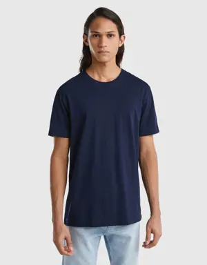 t-shirt in cotton and cashmere blend