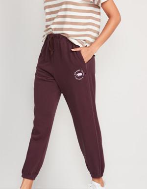 Extra High-Waisted Vintage Garment-Dyed Logo Sweatpants for Women red