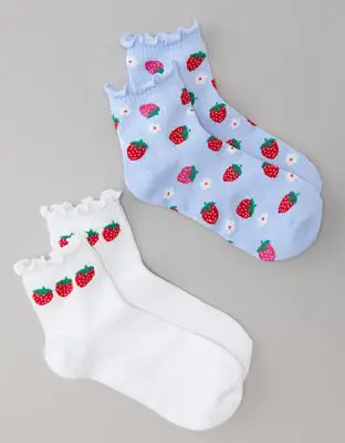 American Eagle Strawberries Boyfriend Socks 2-Pack. 1
