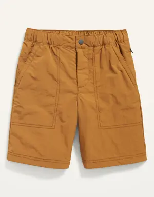 Water-Resistant Nylon Hybrid Shorts for Boys (At Knee) brown