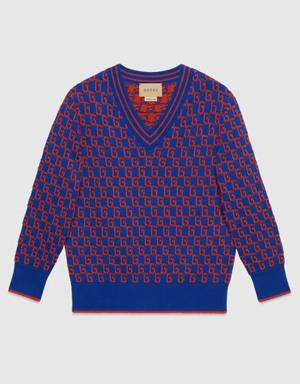 Children's Square G cotton sweater