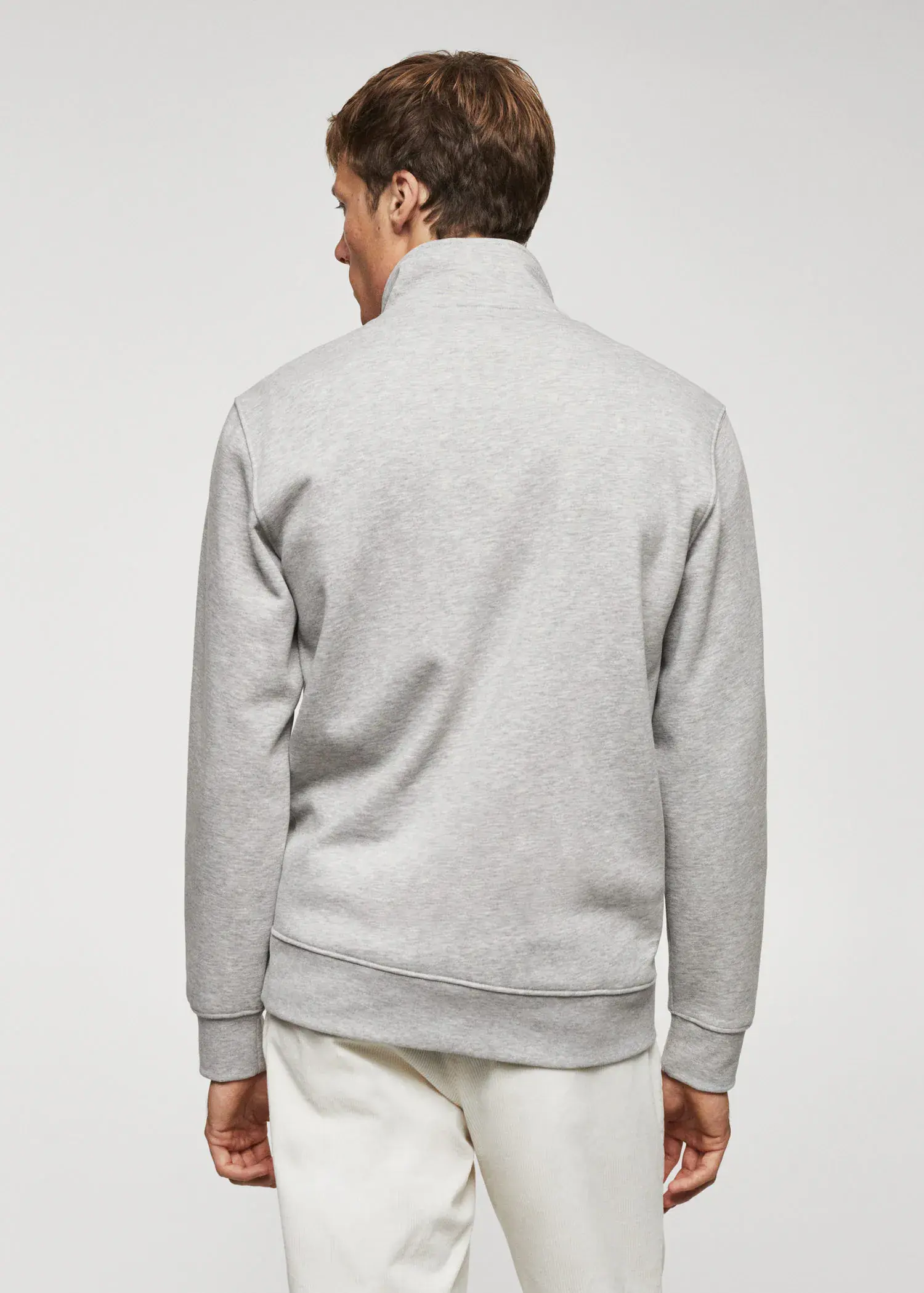 Mango Baumwoll-Sweatshirt mit Zip-Kragen. 3