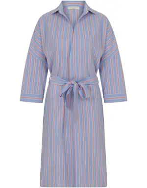 Striped Print Summer Robe Dress - 4 / ORIGINAL