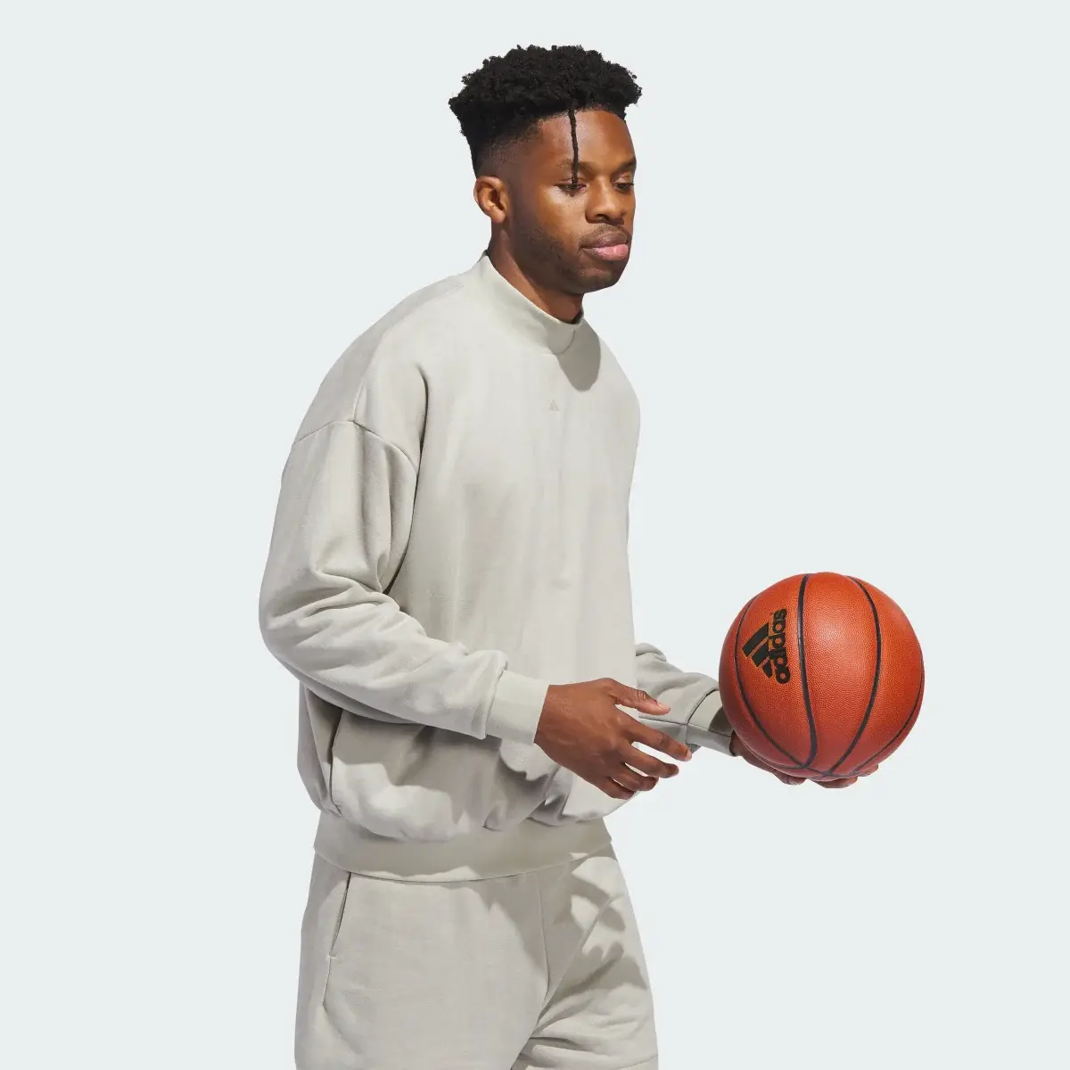 Adidas Basketball Sueded Crew Sweatshirt. 3