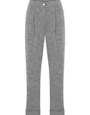 Pleated Gray Women's Trousers