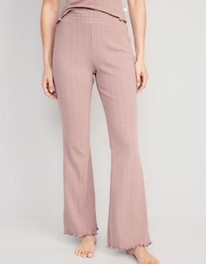 Old Navy High-Waisted Pointelle-Knit Boot-Cut Pajama Pants for Women pink