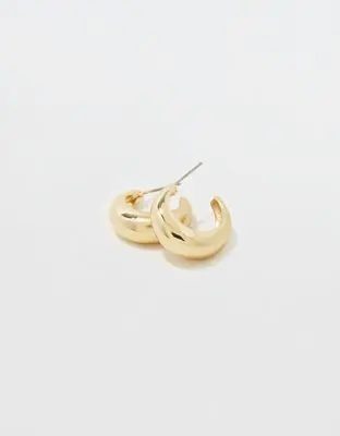 American Eagle Chunky Gold Hoop Earrings. 1