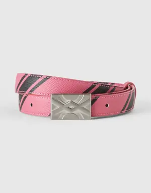 pink belt with regimental stripes