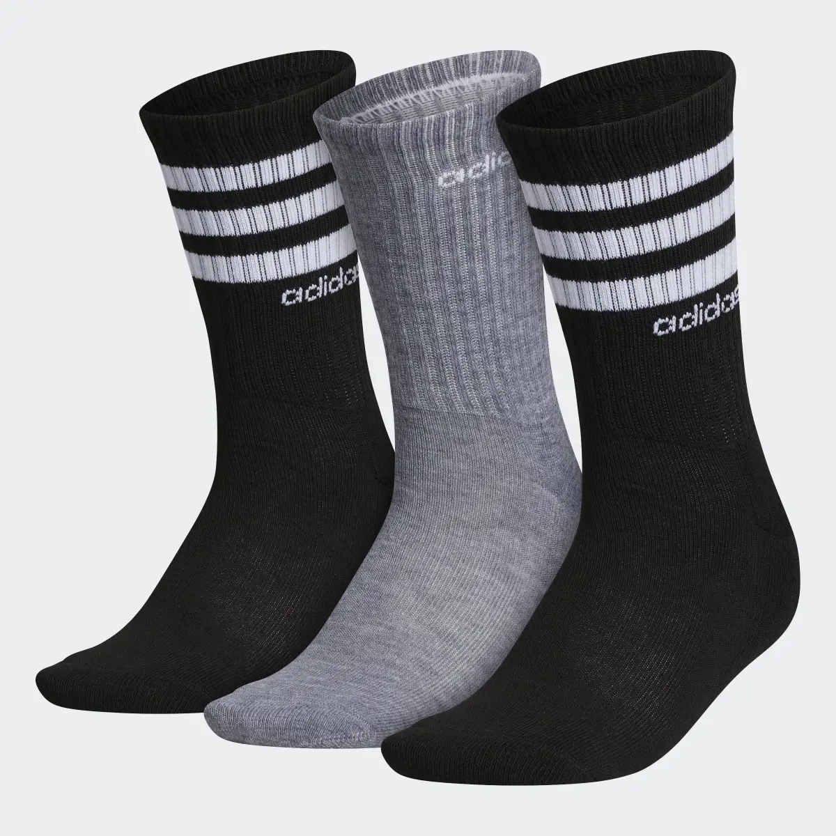 Adidas 3-Stripes Crew Socks 3 Pairs. 2