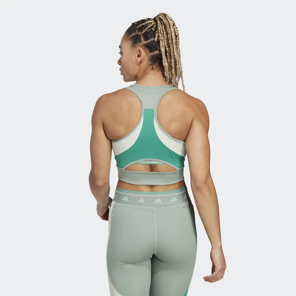 Adidas Techfit Colorblock Crop Tank Top. 3