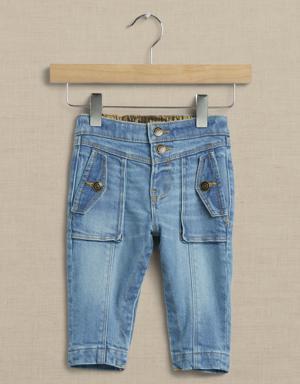 Banana Republic Barrel-Leg Utility Jean for Baby + Toddler blue