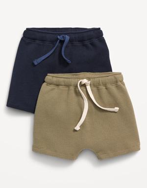 2-Pack U-Shaped Thermal-Knit Pull-On Shorts for Baby brown