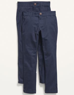 School Uniform Skinny Chino Pants 2-Pack for Girls blue