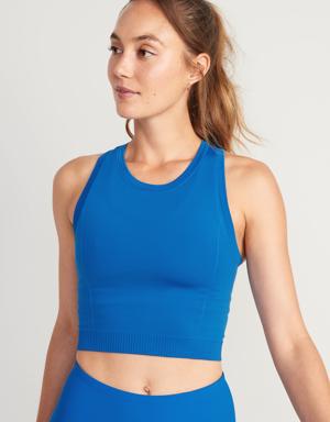 Old Navy Seamless Performance Racerback Tank Top for Women blue