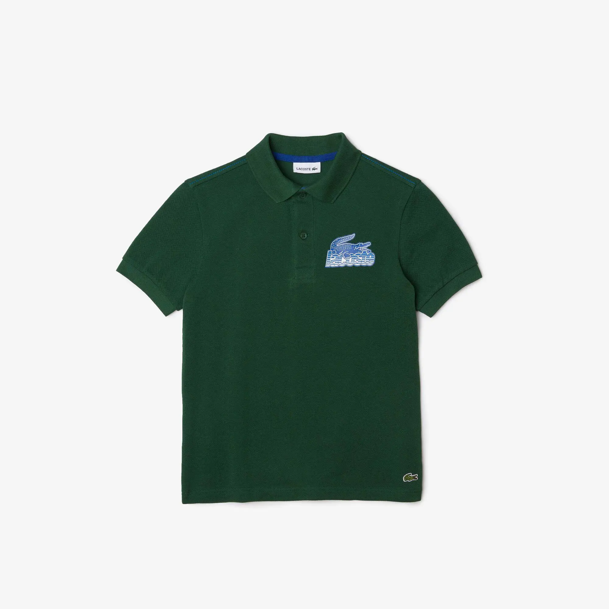 Lacoste Kids’ Lacoste Organic Cotton Contrast Print Polo Shirt. 1